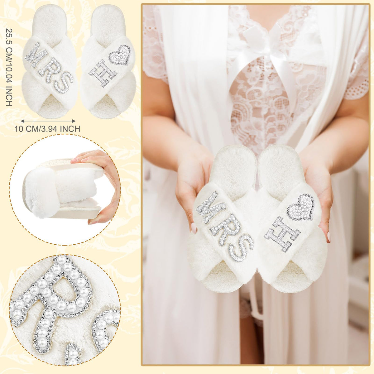 Xtinmee pearl rhinestone embellishments add bridal sparkle