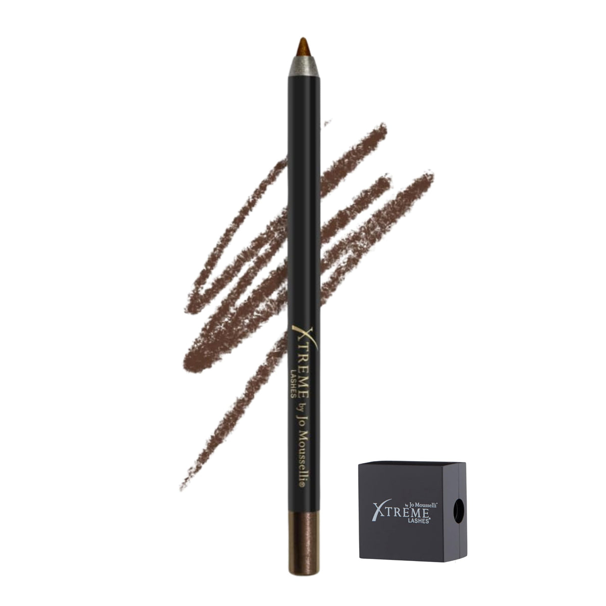 Xtreme Lashes GlideLiner Xpresso brown swatch shows rich waterproof color
