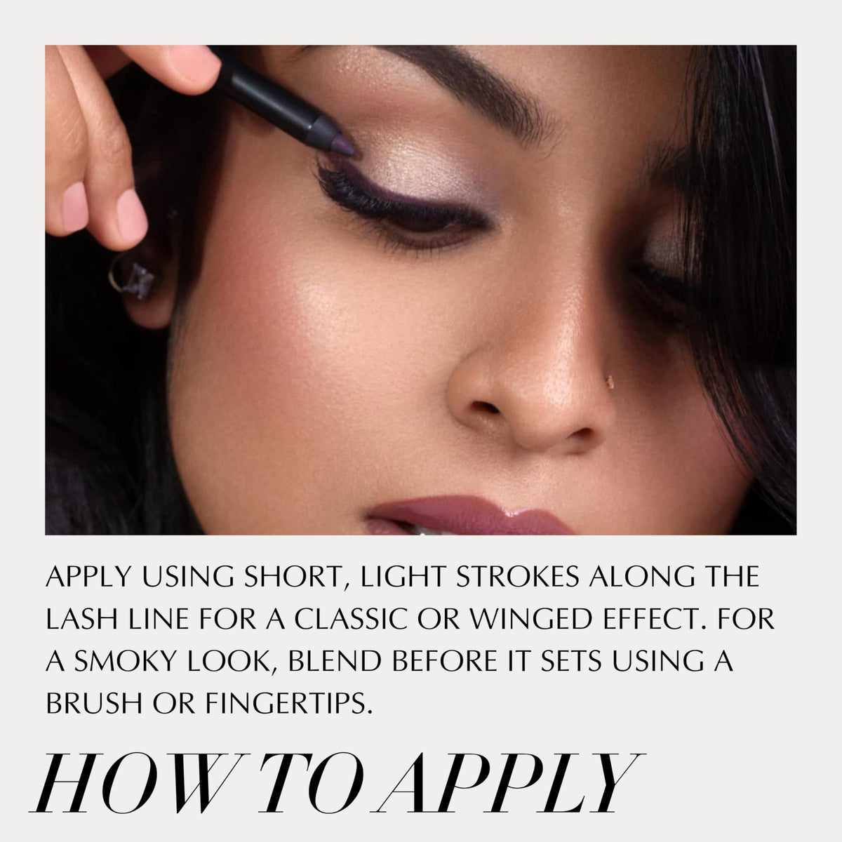 Xtreme Lashes GlideLiner applies with short strokes for precise lash-line definition.
