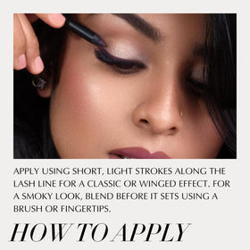 Xtreme Lashes GlideLiner applies with short strokes for precise lash-line definition.