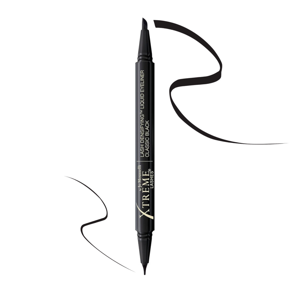 Xtreme Lashes Lash Densifying Eyeliner packaging shows dual-tip design for versatile looks