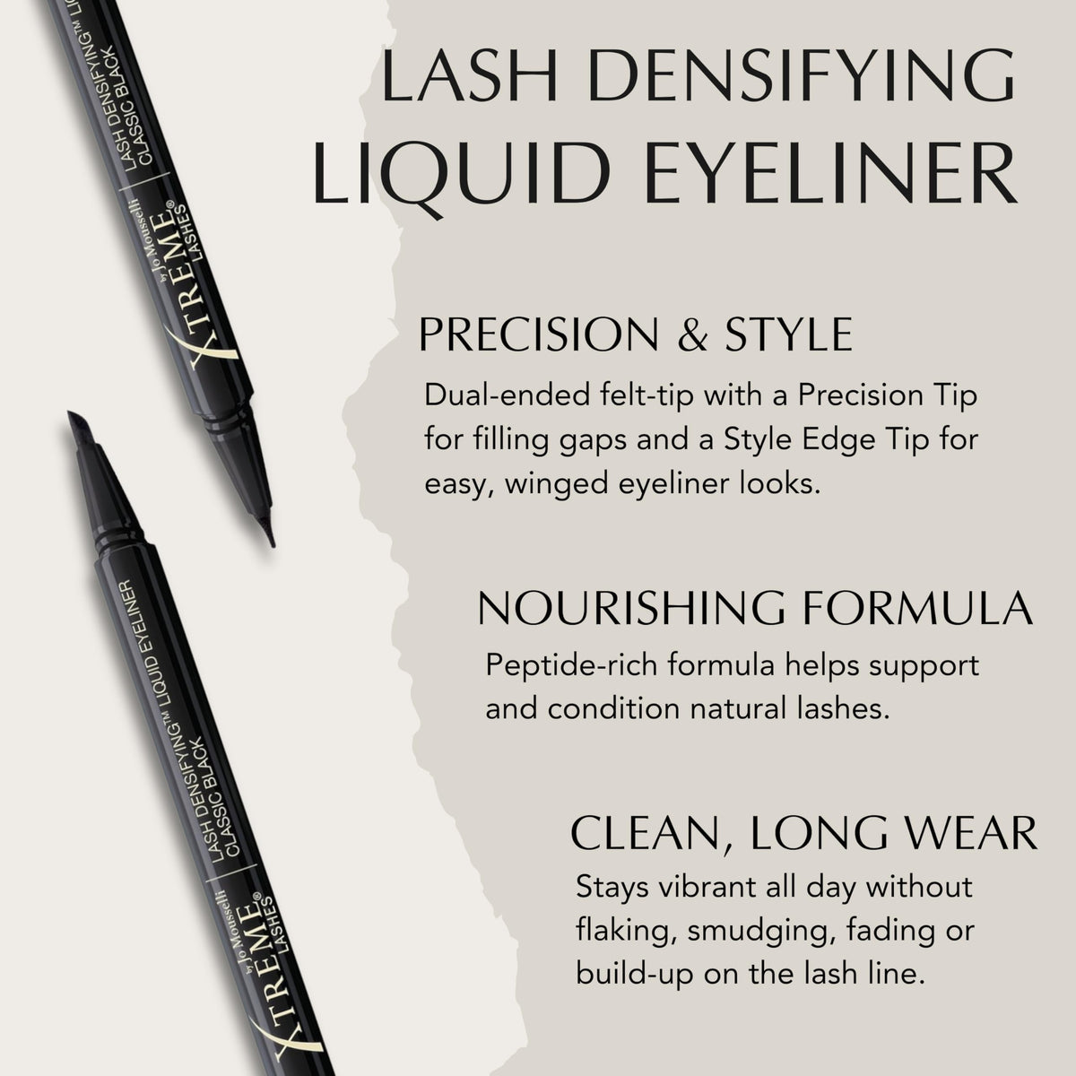 Xtreme Lashes style edge angled tip close-up for bold wings