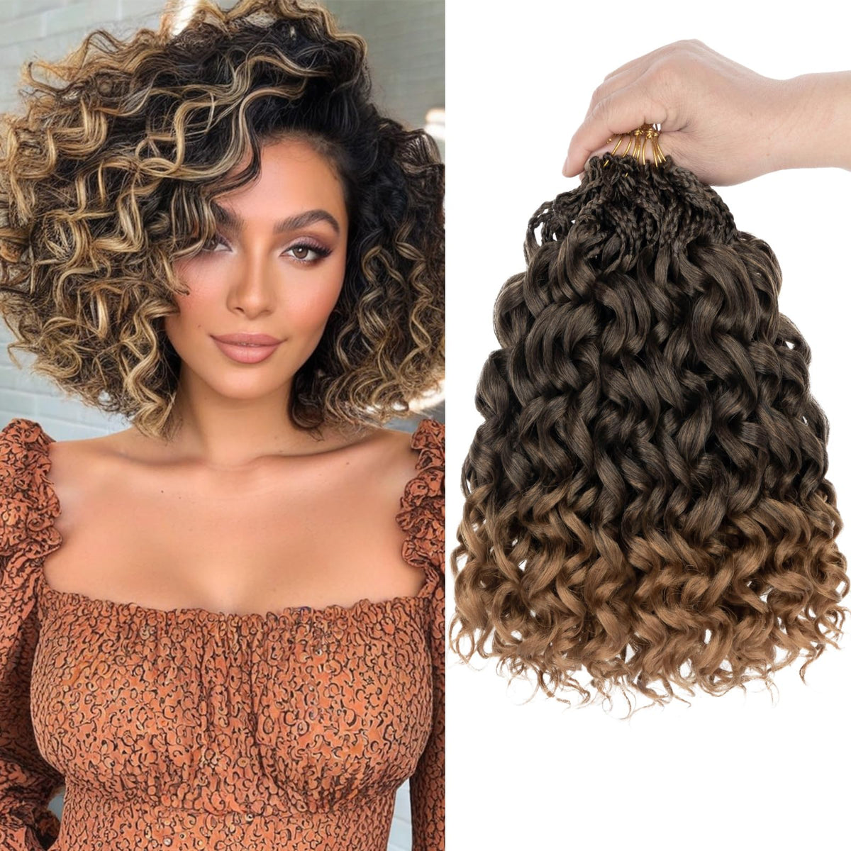 XTREND Gogo Curl 10-inch box braids top view for easy installation.