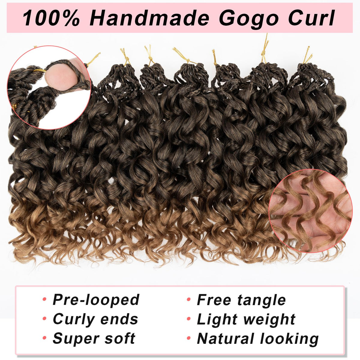 XTREND Gogo Curl 10-inch lightweight crochet hair for comfortable wear.