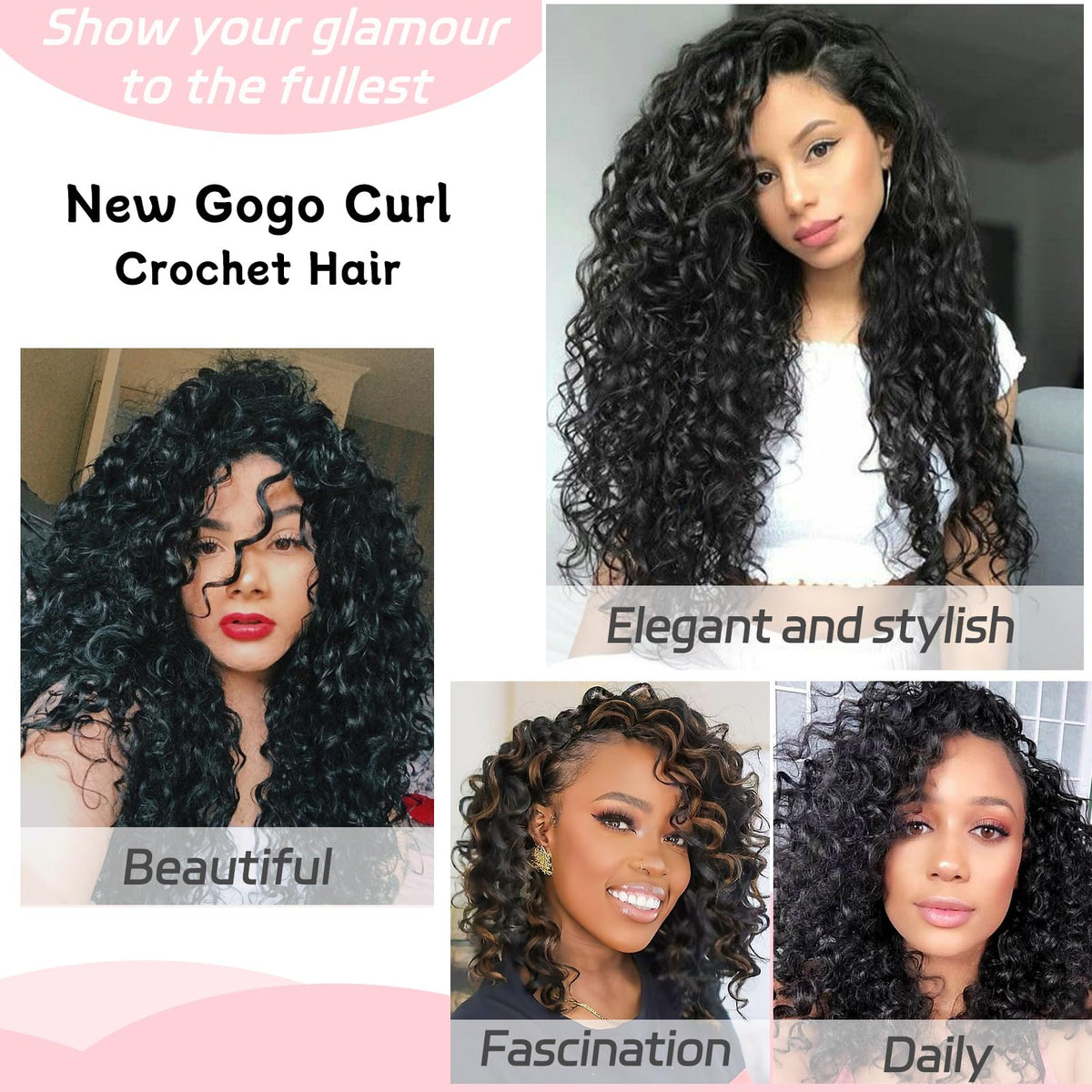 XTREND Gogo Curl crochet hair with included hook for convenience.