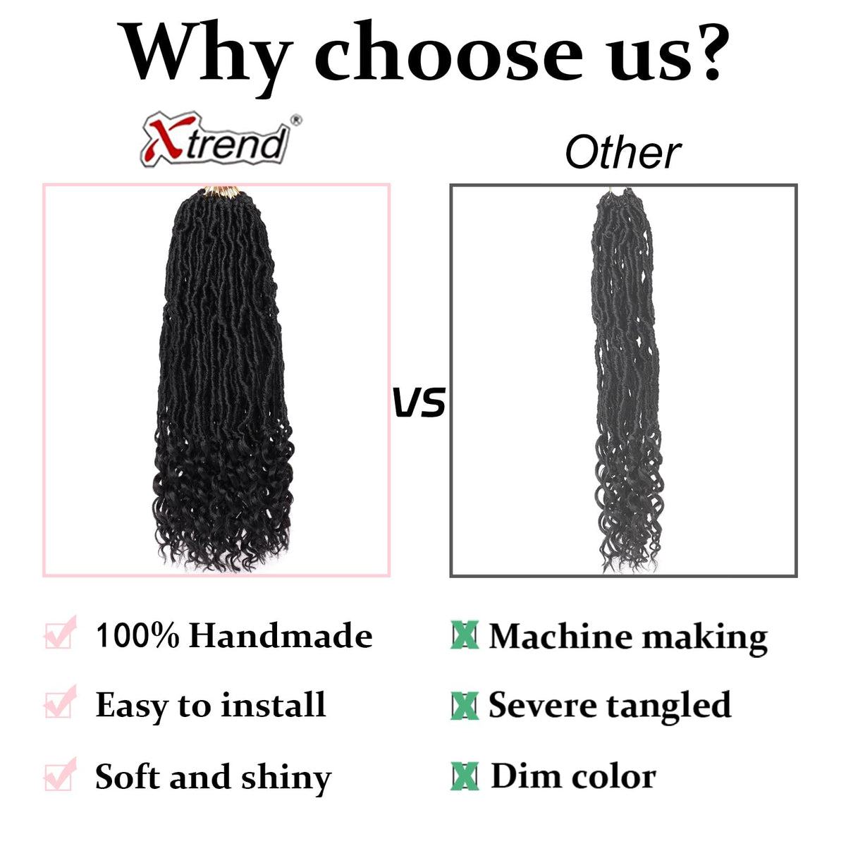 XTREND pre-looped crochet hair speeds up beginner-friendly installs.
