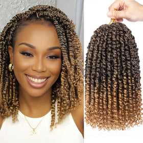 XTREND Passion Twist crochet hair 10 inch in an 8-pack for quick, natural-looking styles.