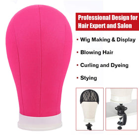 XTREND pin-friendly canvas head for wigs helps secure hairpieces during work.