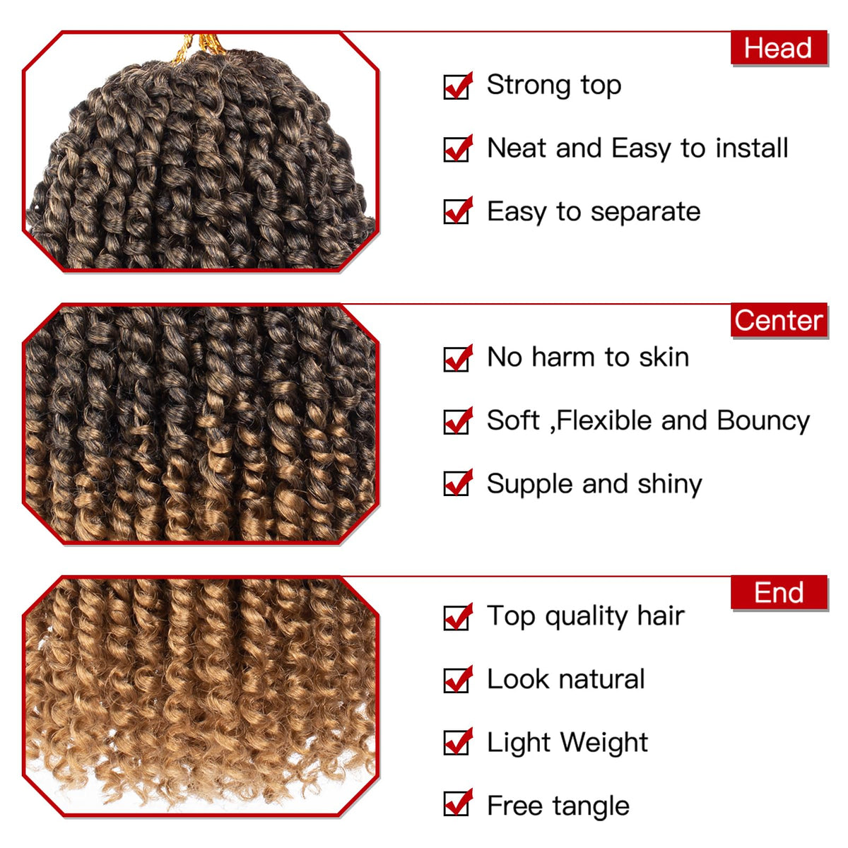 XTREND pre-twisted Passion Twist crochet hair ready for fast installation.