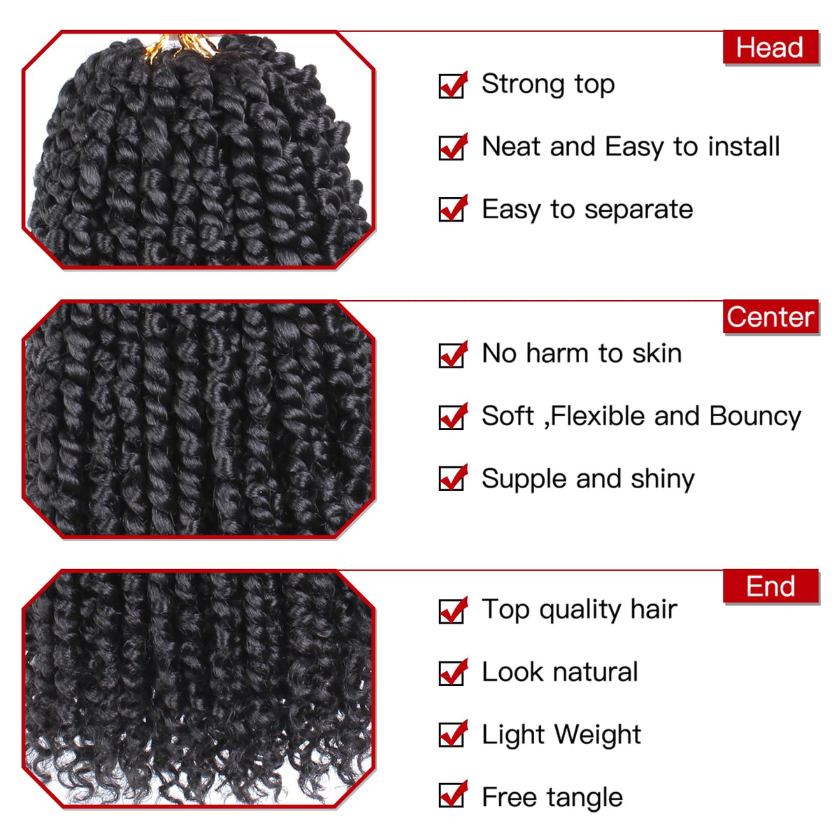 XTREND pre-twisted hair provides natural-looking texture with easy maintenance