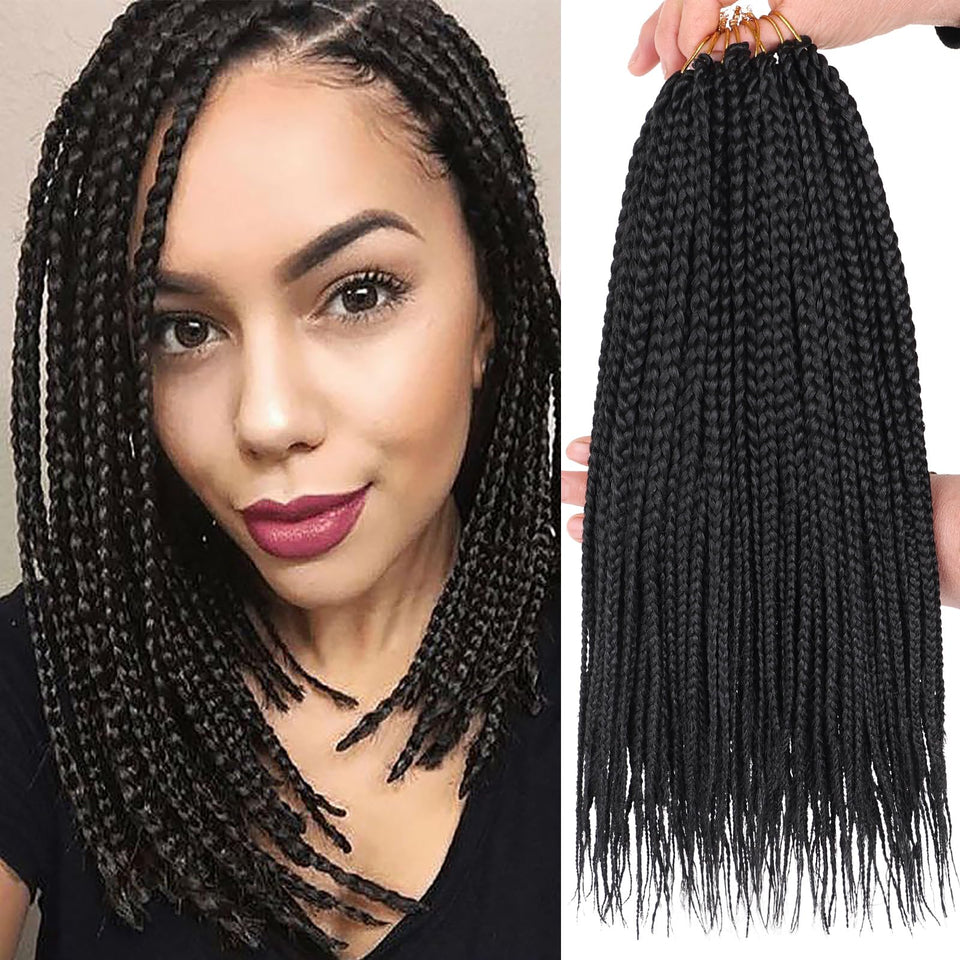 XTREND 14-inch box braids crochet hair, 18 strands per pack for quick, natural-looking styles.