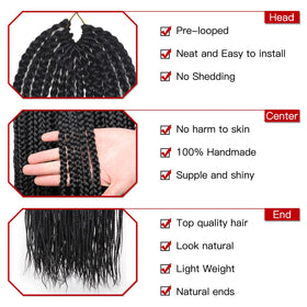 XTREND 18in box braids pack 02: full-length view showing consistent strand thickness for uniform style.