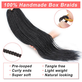 XTREND box braids texture closeup 04: detailed view of soft, lightweight fibers for all-day comfort.