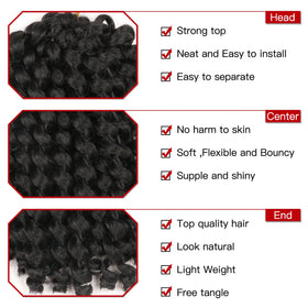 XTREND Jamaican Bounce 8-inch Jumpy Wand Curl crochet hair, easy styling and quick install.