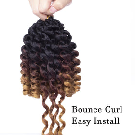 XTREND Jamaican Bounce 8-inch Jumpy Wand Curl crochet hair, 5-pack bundles for faster full-head installs.