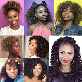 XTREND Jamaican Bounce 8-inch Jumpy Wand Curl crochet hair, versatile color options (7 colors).