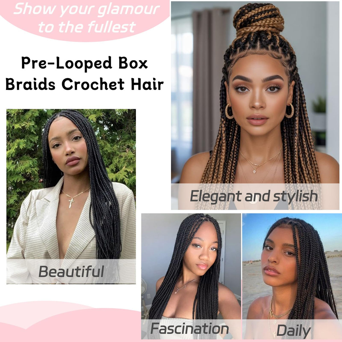 XTREND odorless, durable box braids for daily wear and events.