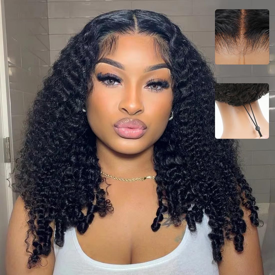 XUANCAILE Burmese curly wig 7x6 lace front shows natural color for easy all-day wear.