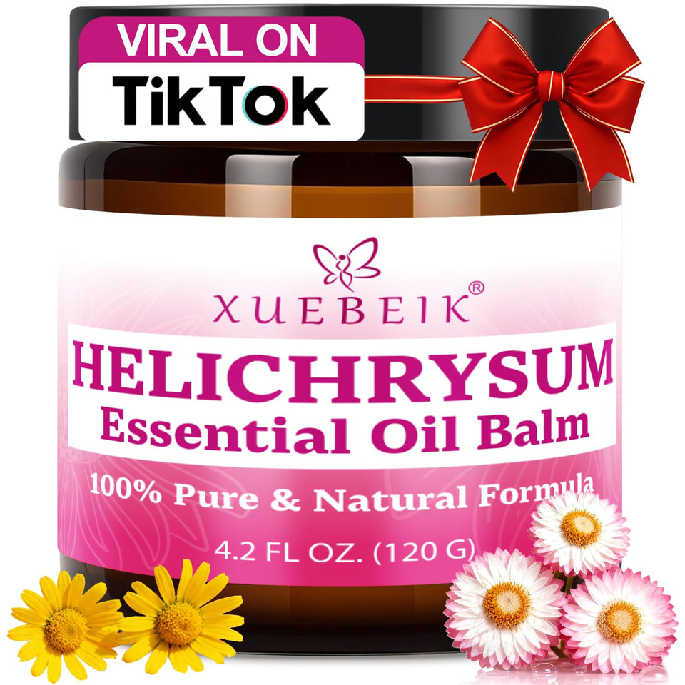 XUEBEIK Helichrysum balm jar front with premium packaging for hydration.