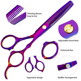 XUGOU thinning scissors close-up, even thinning for natural results