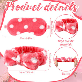 Xuhal eye mask with pink dots provides gentle rest and travel comfort