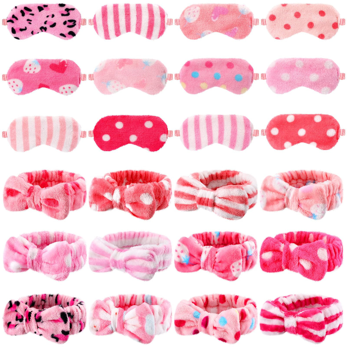 Xuhal spa headband with pink dots offers comfortable all-day wear