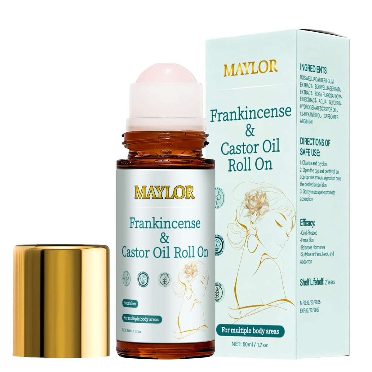 XUHUIT roller with detachable rose quartz head for smooth, non-greasy application.