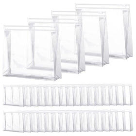 Xuniea clear makeup bag showcased for easy visibility while traveling