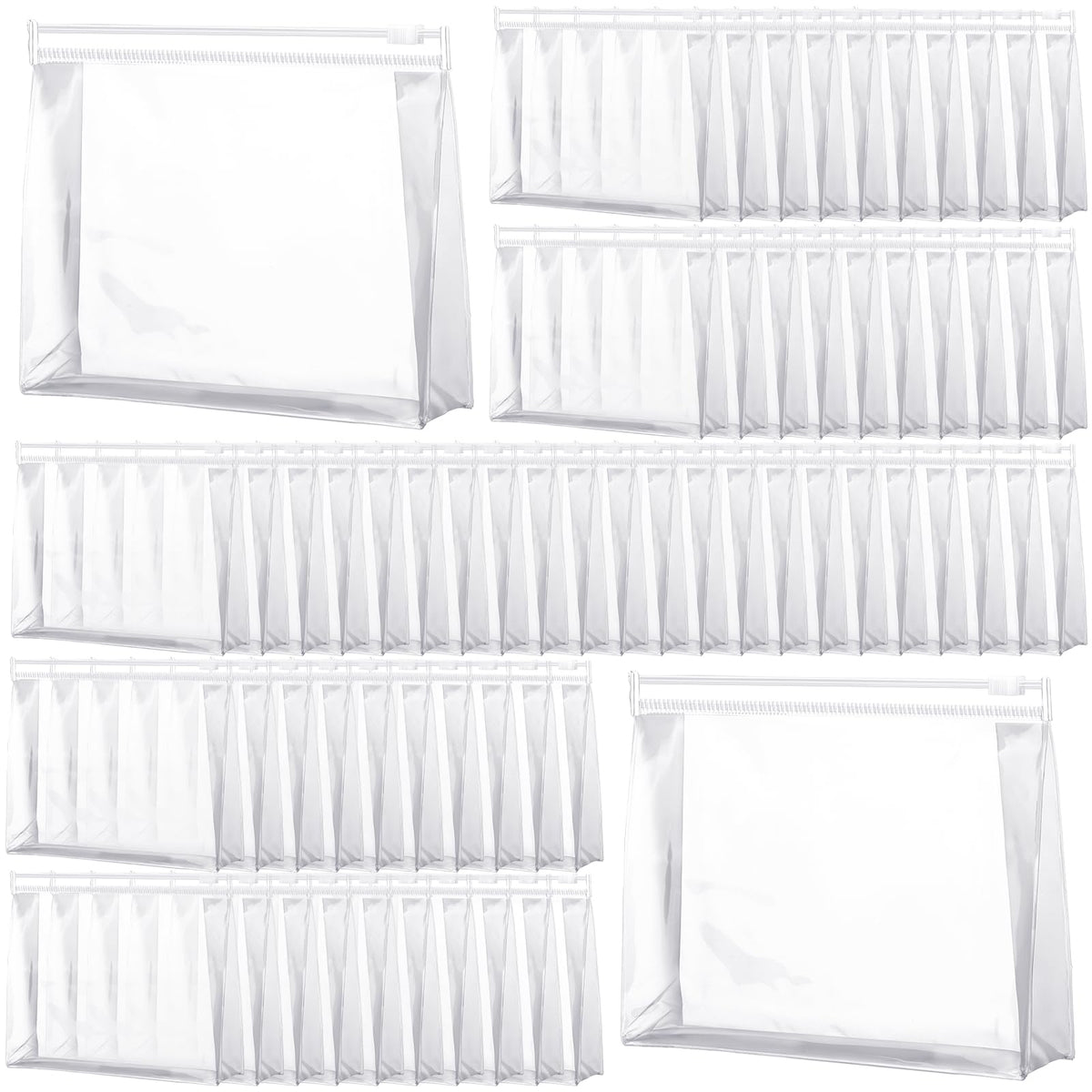 Xuniea clear makeup bag with zipper for quick access and travel-friendly organization.