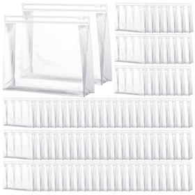 Xuniea mini clear makeup bag open view shows quick access for travel essentials.