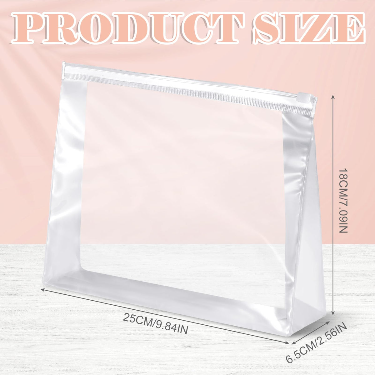 Xuniea mini clear makeup bag zipper close for secure storage on the move.