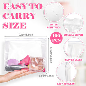 Xuniea mini clear makeup bag with zipper open for easy access