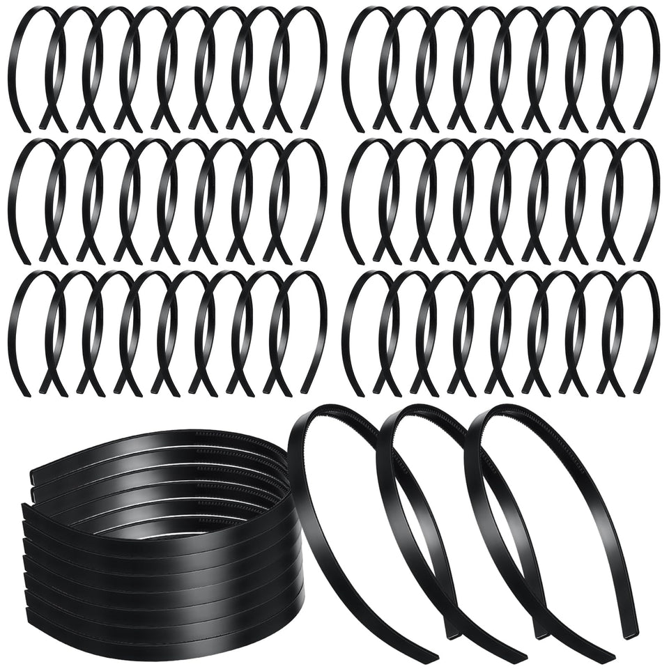 XunYee black plastic headbands with teeth, bulk pack for daily wear and easy styling.