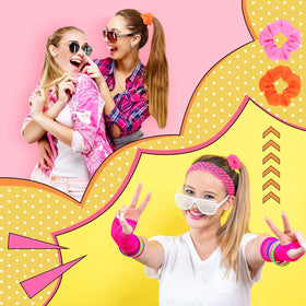 XunYee neon scrunchies orange suit retro 80s looks and everyday wear.