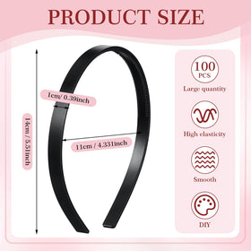 XunYee headbands in solid black, durable plastic for everyday use.