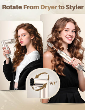 XVCAS 32mm right curling barrel for smooth, uniform waves.