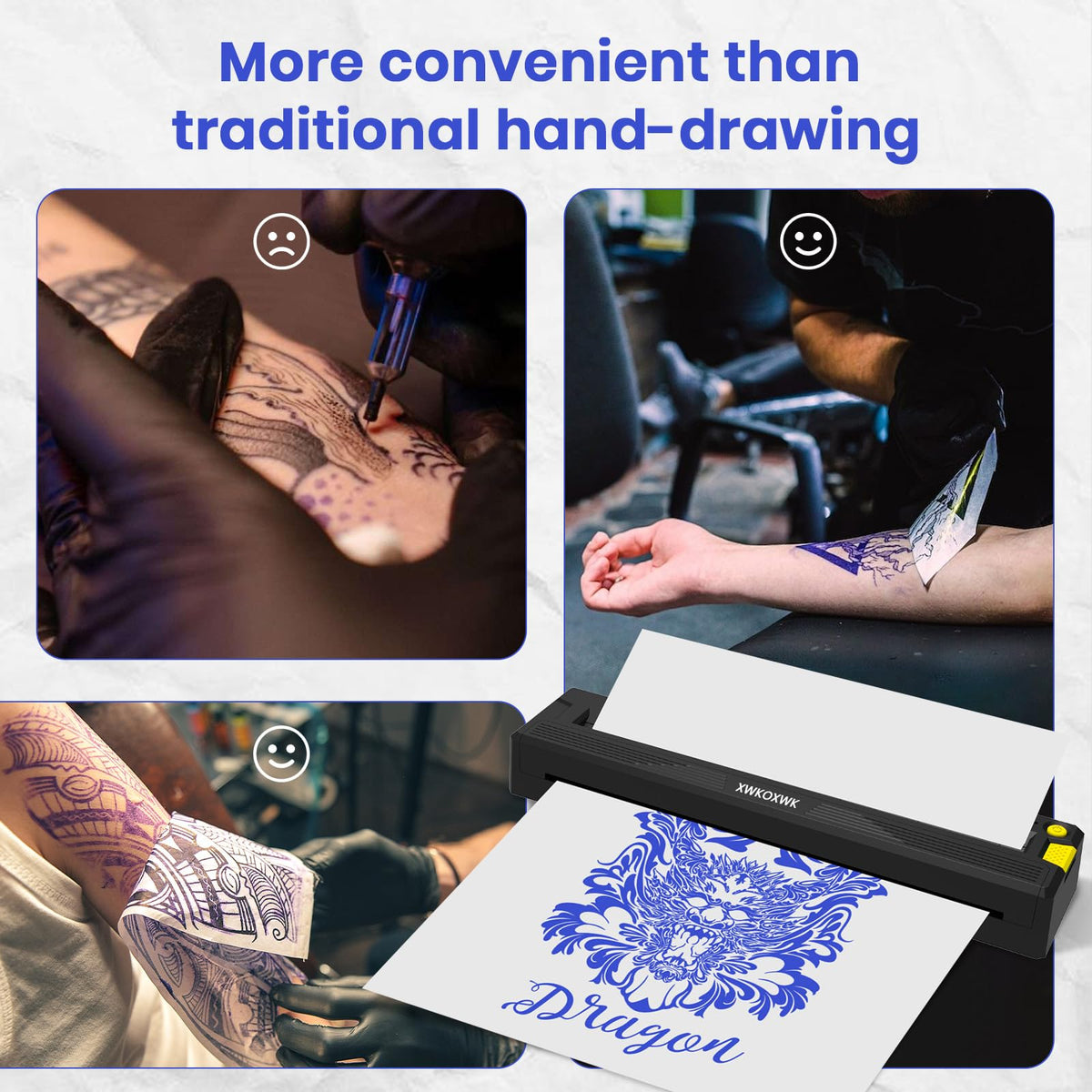 XWKOXWK wireless tattoo printer enables on-site printing for mobile studios.
