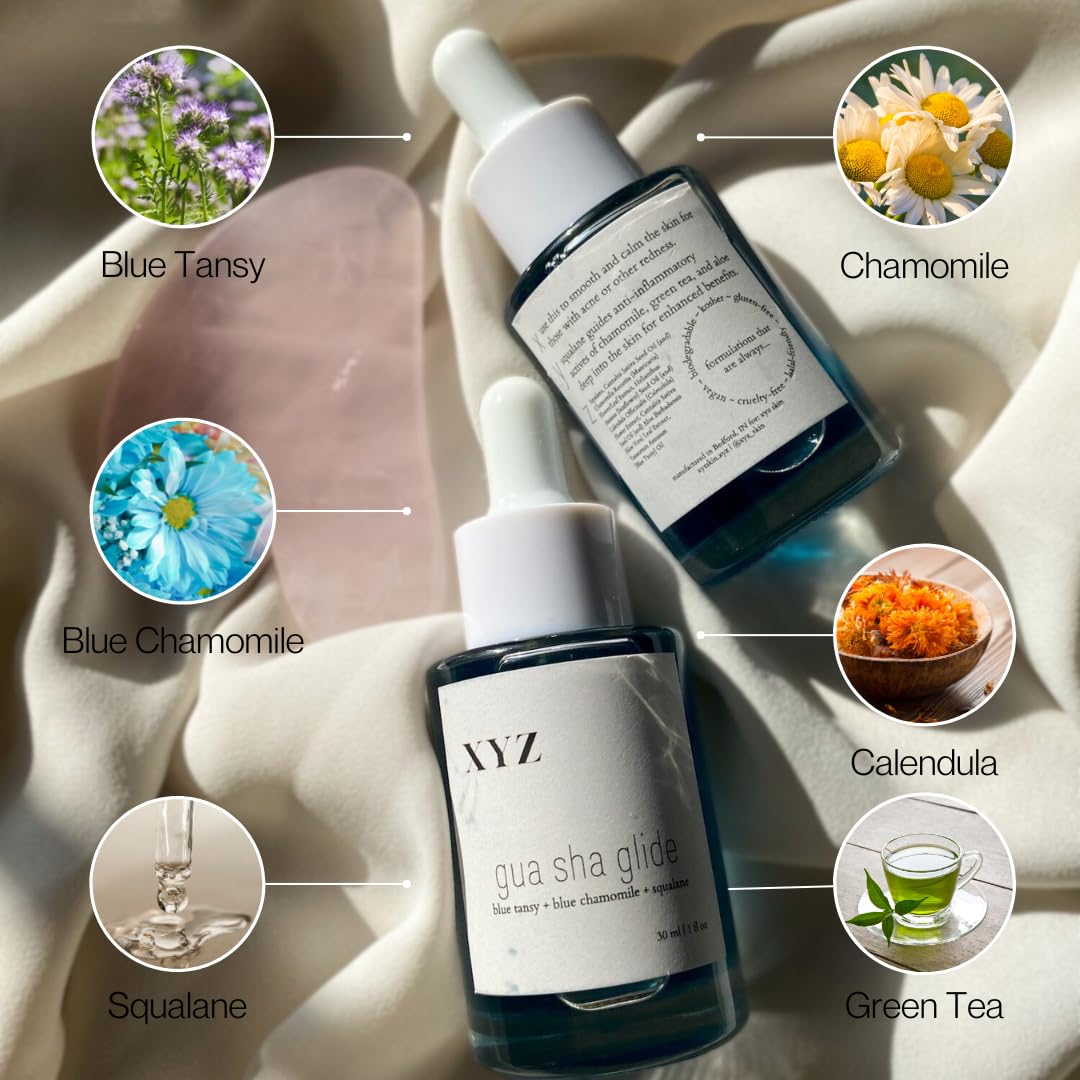 XYZ Skin Azulene blue tansy oil dropper ready for soothing application