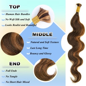 YWIGS body wave bulk braiding hair closeup texture for versatile styling