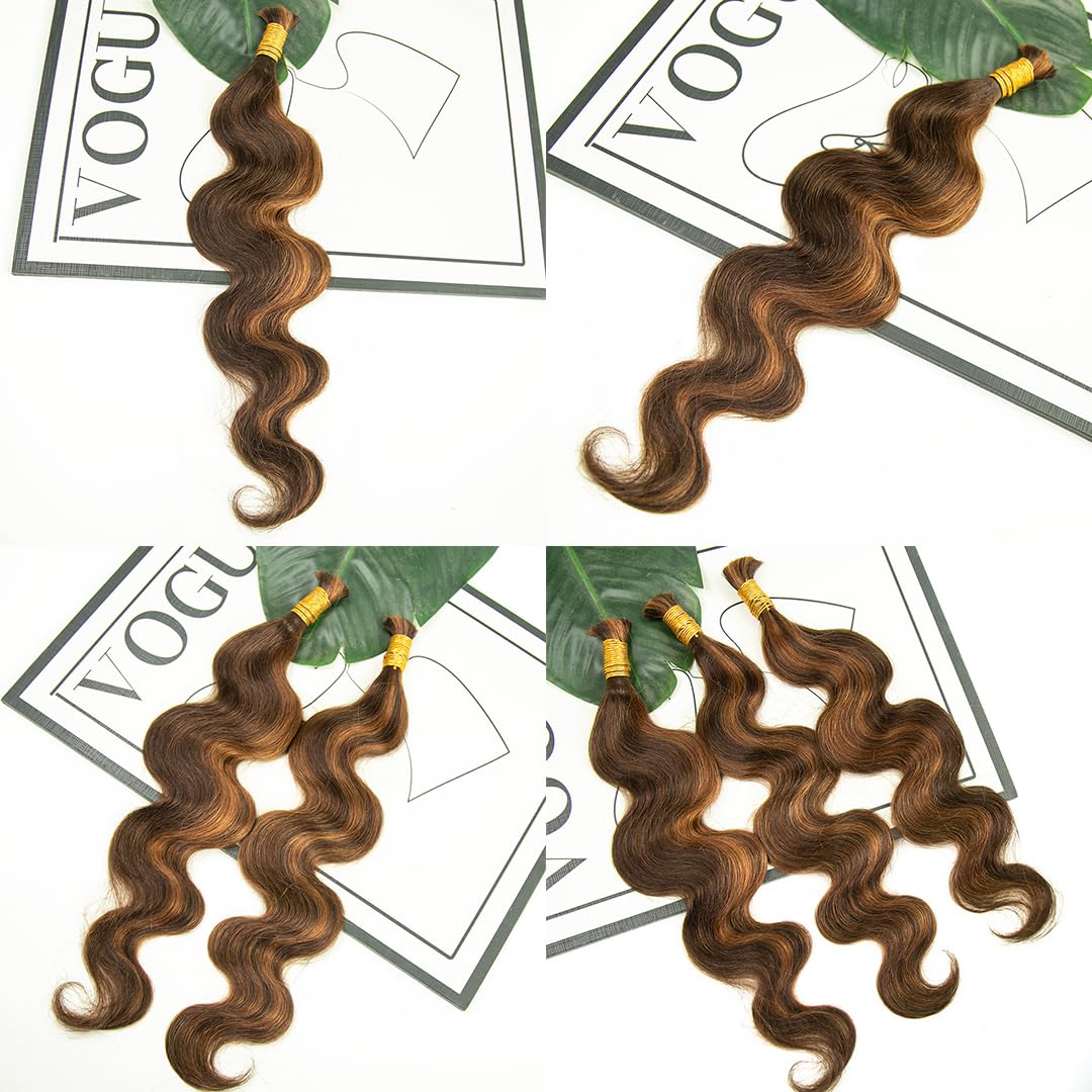 YWIGS body wave bulk braiding hair texture detail, smooth tangle-free feel