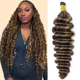 YWIGS boho deep-wave bulk braiding hair in 18 inch length, versatile styling