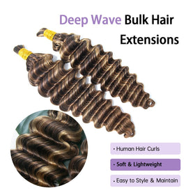 YWIGS twists deep-wave bulk hair, easy for quick braid styles