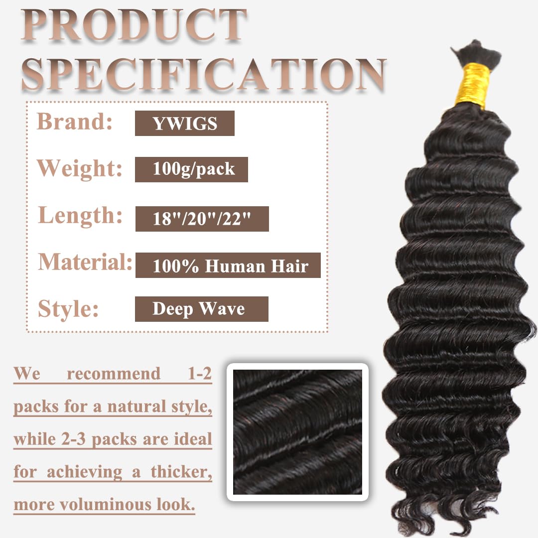 Y WIGS virgin human braiding hair no weft for durable, reusable styling