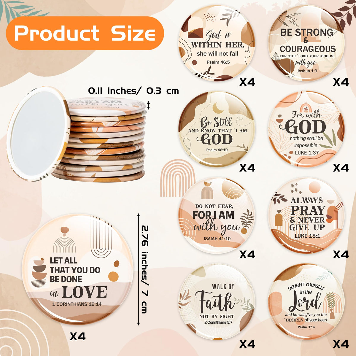 Y1tvei 36-piece mirror set with portable design for purses and on-the-go use.