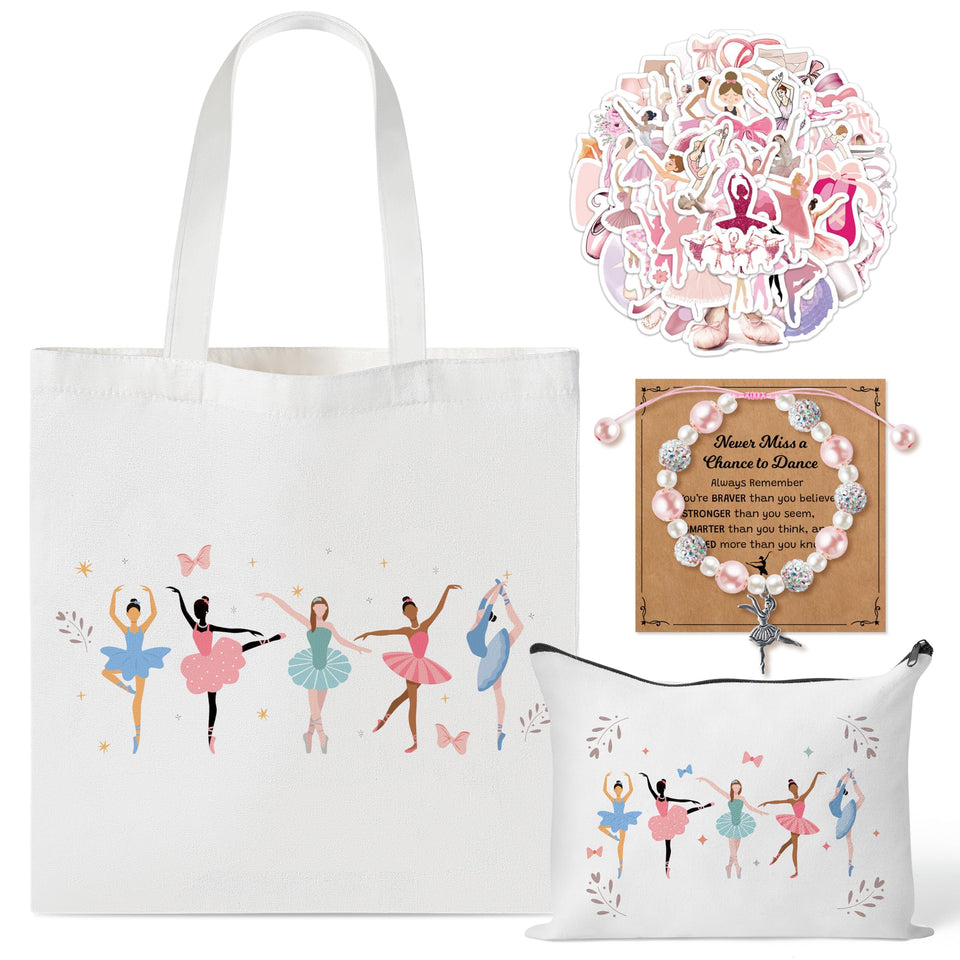 Y1tvei ballerina canvas tote bag shown spacious for books and groceries