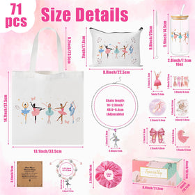 Y1tvei Ballerina Gift Set glass cup with bamboo lid for hydration