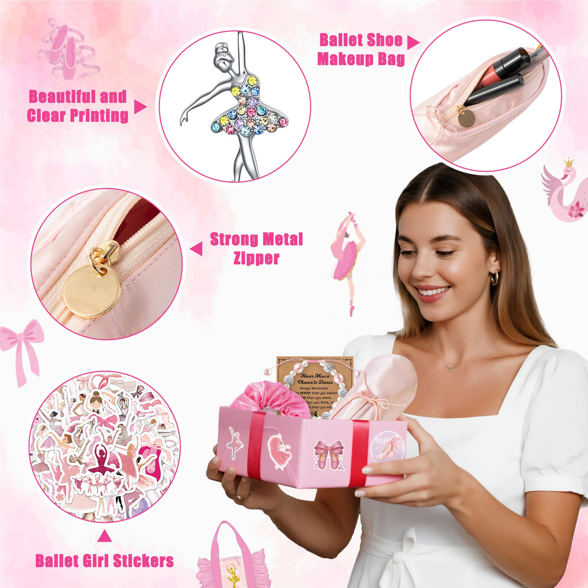 Y1tvei ballet jewelry set with bracelets and necklace, ideal recital keepsakes