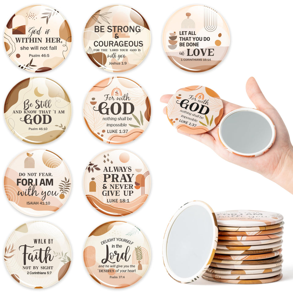 Y1tvei boho bible verse compact mirror—36-piece set for personal use and gifting.