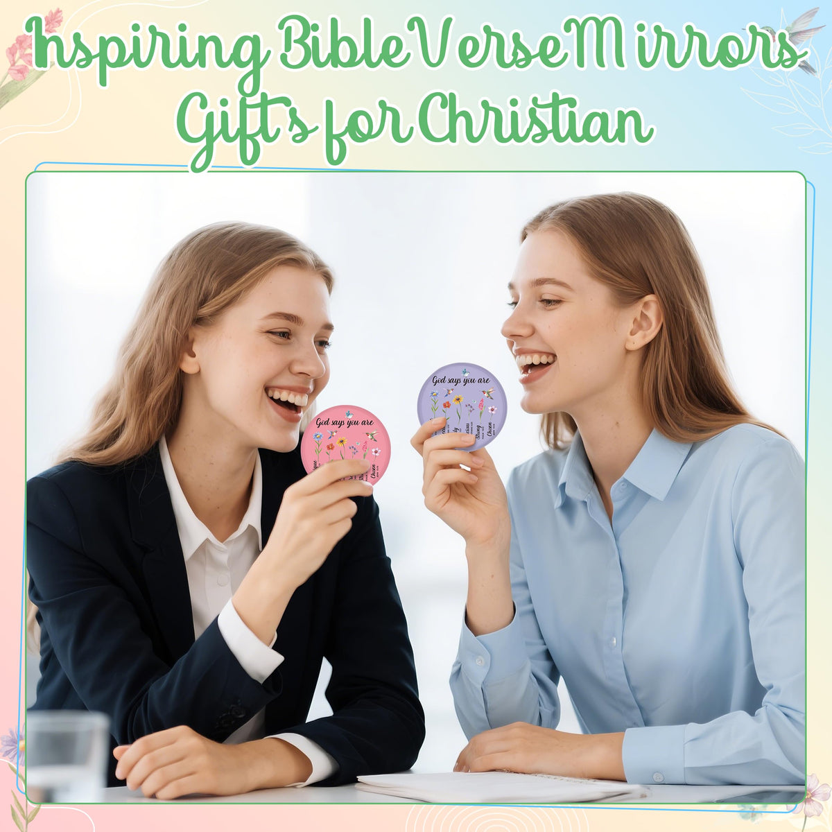 Y1tvei Christian gift mini mirrors celebrate faith for occasions.