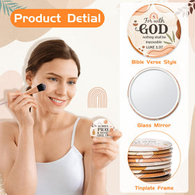Y1tvei pocket mirror features earthy tones and scripture motifs for daily reflection.